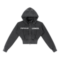 Vintage Washed Cropped Fleece Hoodie