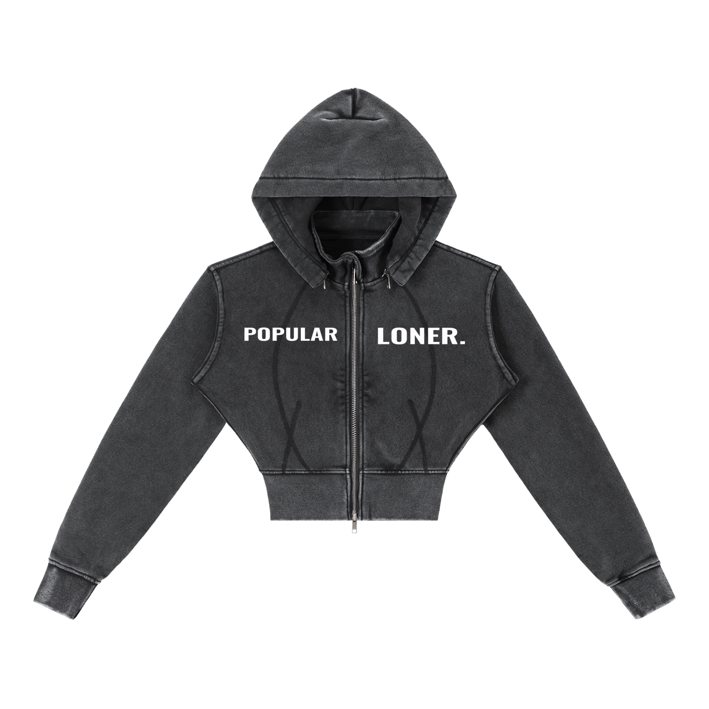 Vintage Washed Cropped Fleece Hoodie