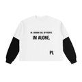 Layered Contrast Sleeve Cotton T-Shirt