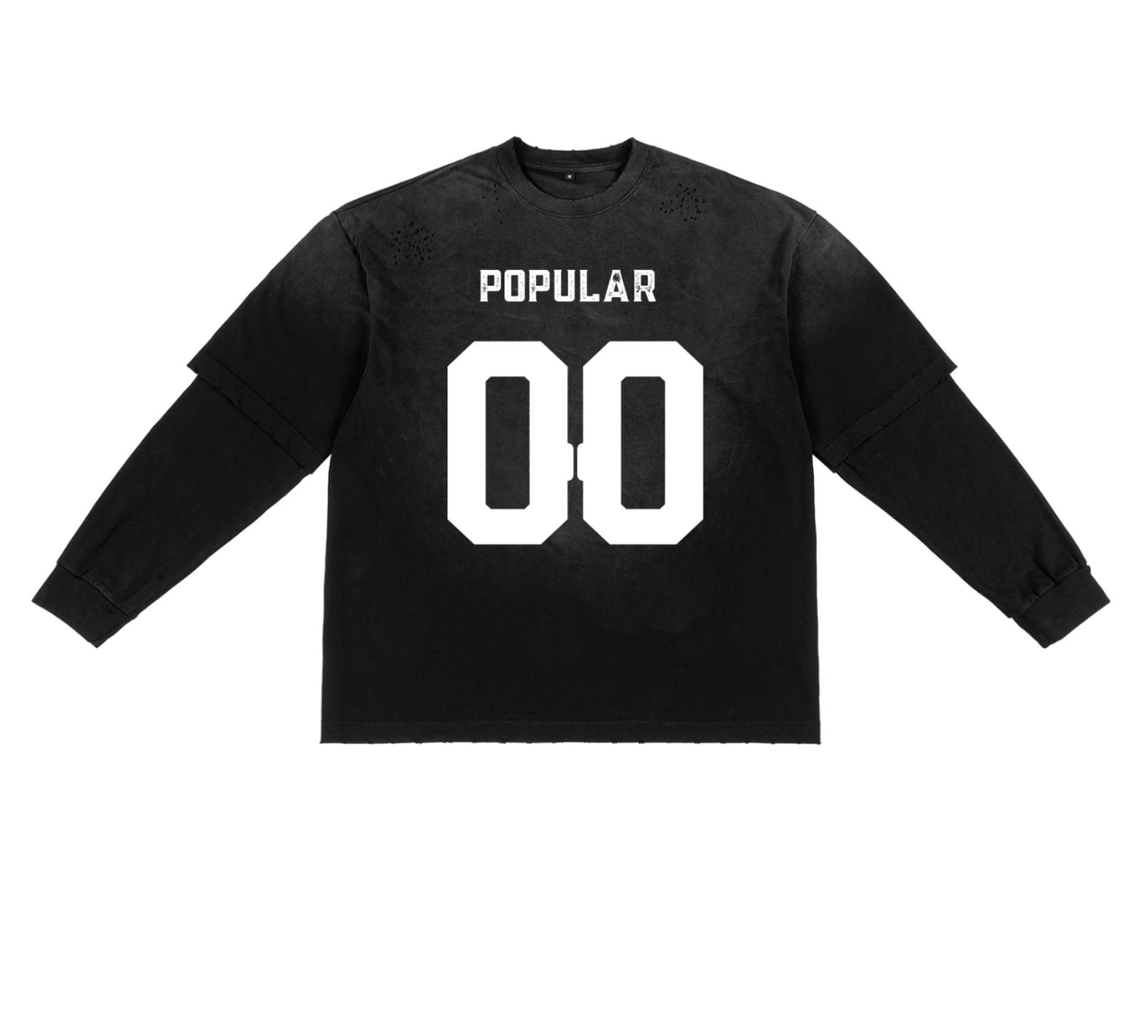 Popular loner 00 Sunfade Hand-Frayed Faux Two-Piece T-Shirt