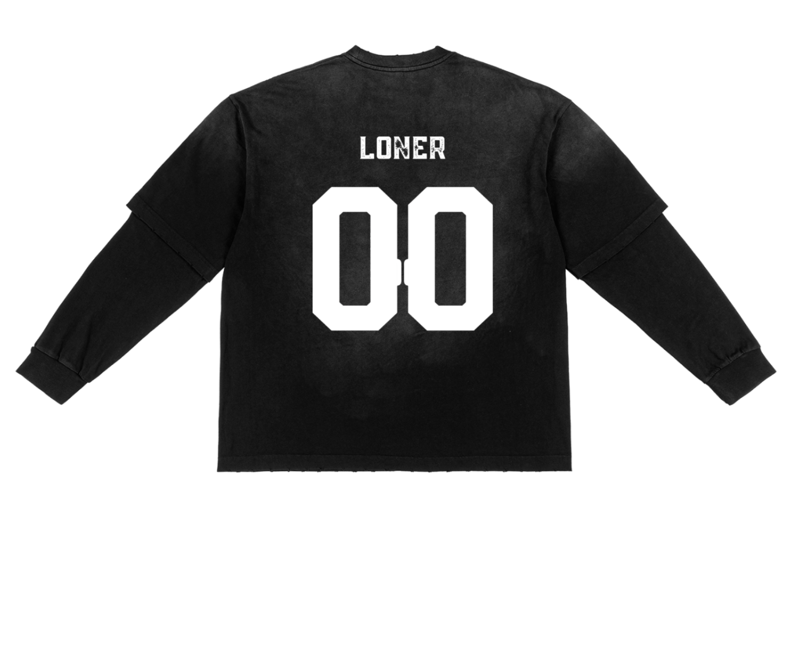 Popular loner 00 Sunfade Hand-Frayed Faux Two-Piece T-Shirt